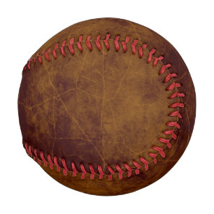 Leather look rustic aged pleather brown baseball