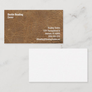 Leather Look San Serif Style Seven Line Custom Business Card