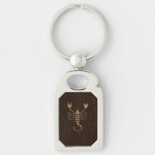 Leather-Look Scorpio Key Ring