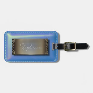 Leather Look Slate Backpack Luggage Tag