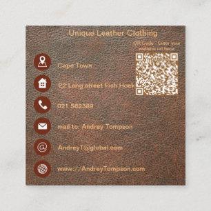Leather look  square business card