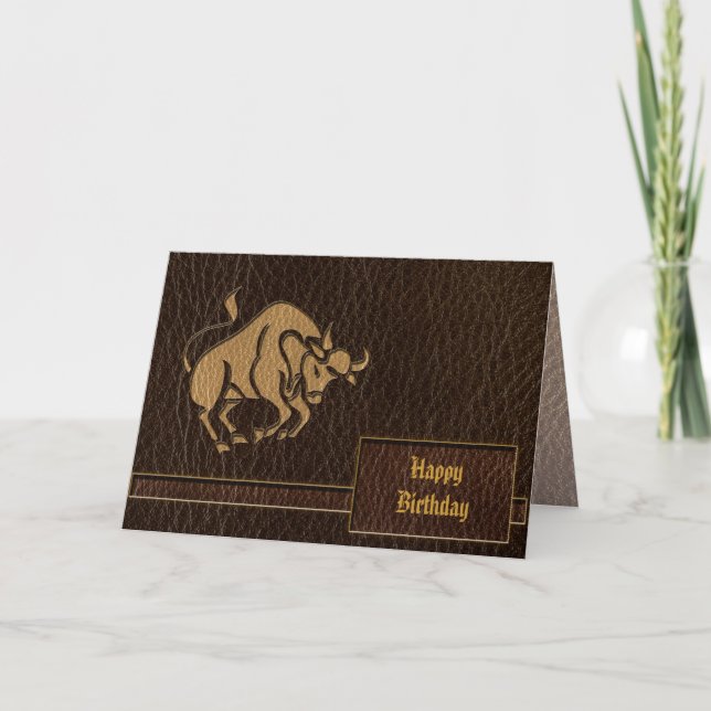 Leather-Look Taurus Card (Front)
