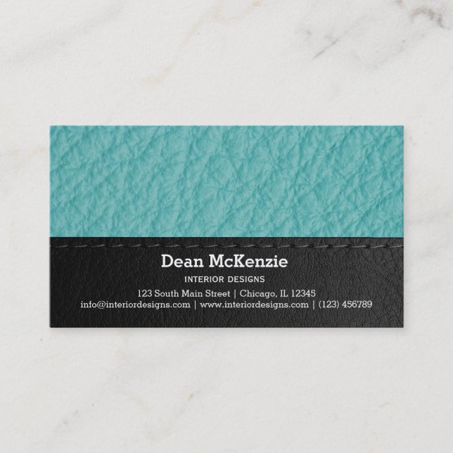 Leather look texture business business card (Front)