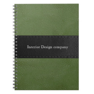 Leather look texture business   Green Notebook