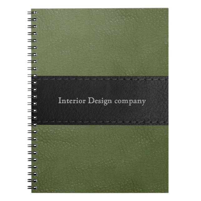 Leather look texture business | Green Notebook (Front)