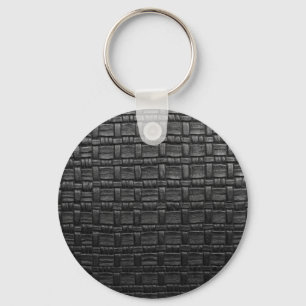 Leather-look texture key ring