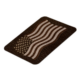 Leather-Look USA Flag Dark Magnet
