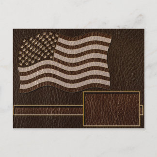 Leather-Look USA Flag Dark Postcard