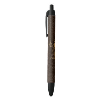 Leather-Look Virgo Black Ink Pen