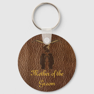 Leather-Look Wedding Key Ring