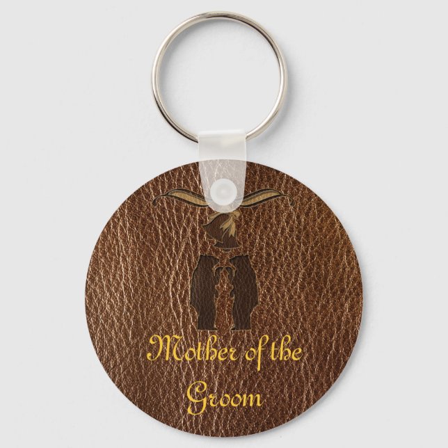 Leather-Look Wedding Key Ring (Front)