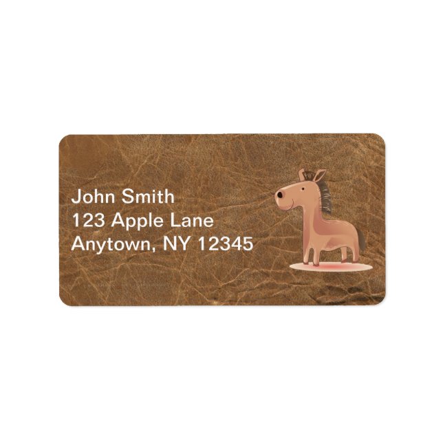 Leather Look with Horse Address Label (Front)