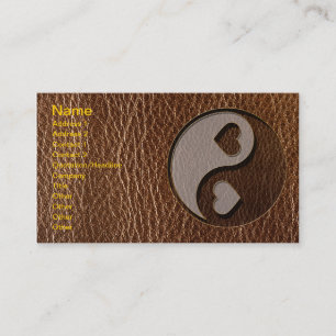 Leather-Look Yin Yang Heart Business Card