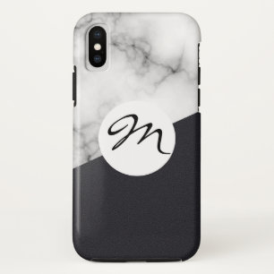 leather marble with monogram iPhone x case