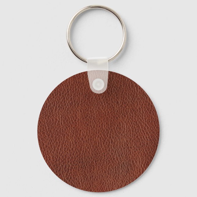 Leather Metal Circle Keychain (Front)