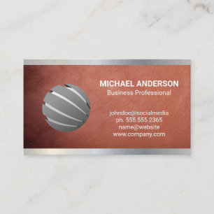 Leather Metal   Modern Logo Business Card