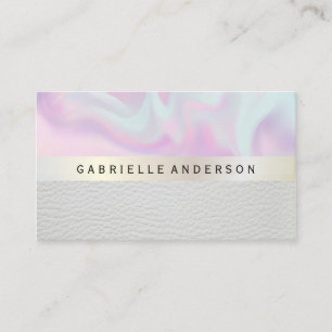 Leather   Metallic Trim   Pastel Liquid Background Business Card
