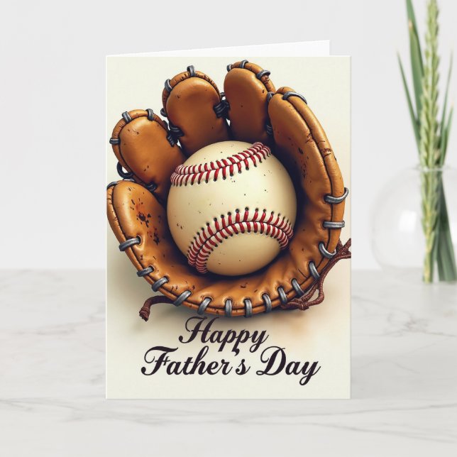 Leather Mitt Fathers Day Card (Front)