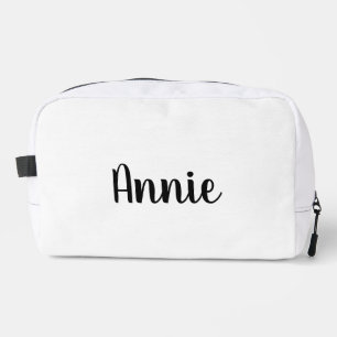 Leather Name Makeup Bag, Personalise Wedding Bride Dopp Kit