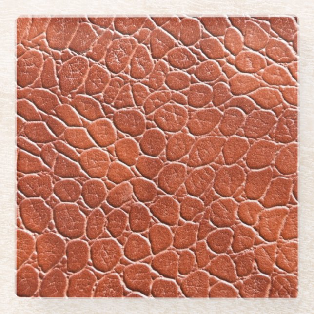 Leather Pattern Glass Coaster (Front)