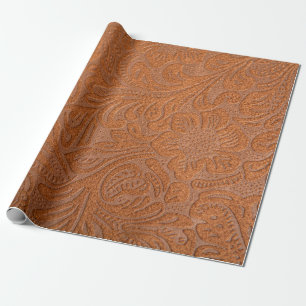 Leather pattern that is faux or fake wrapping paper
