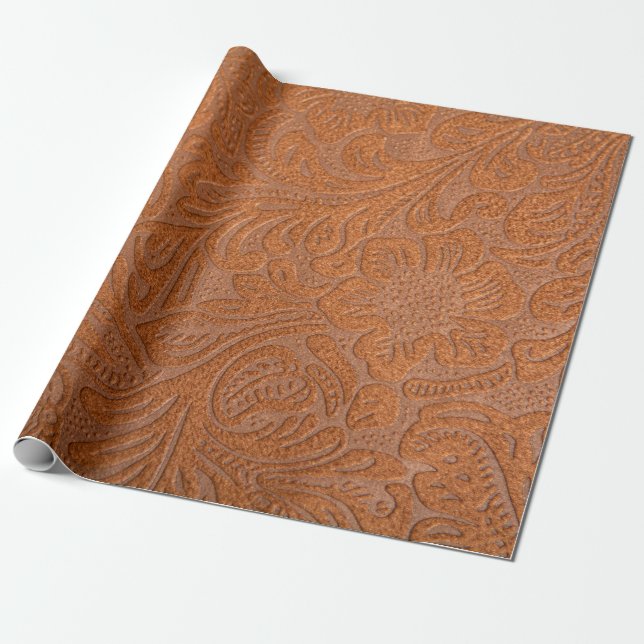 Leather pattern that is faux or fake wrapping paper (Unrolled)