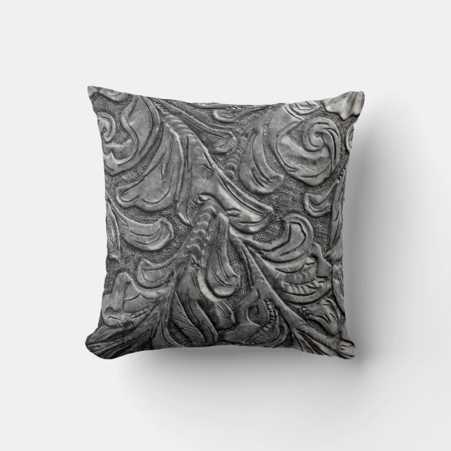Leather Pattern Western Wedding Cushion (Front)