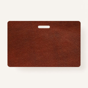 Leather Plastic Badge - Horizontal ID Badge