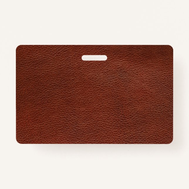 Leather Plastic Badge - Horizontal ID Badge (Front)