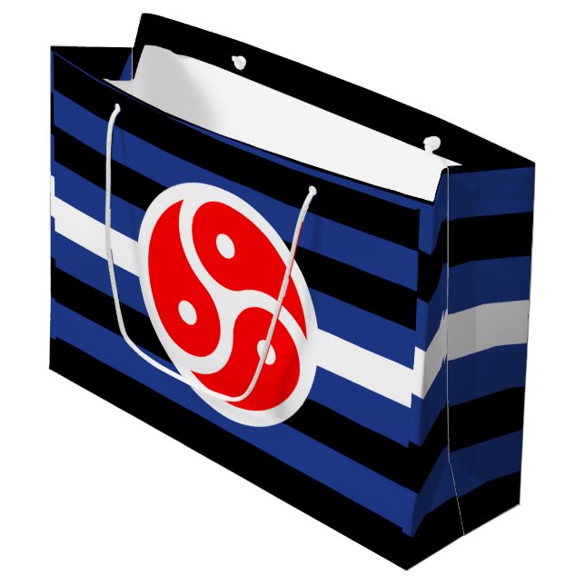 Leather Practice Pride Flag Large Gift Bag (Front Angled)