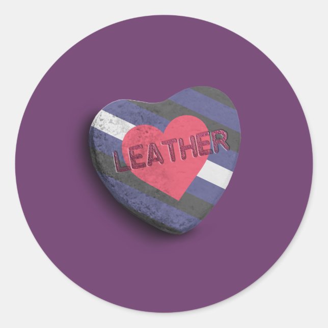 LEATHER PRIDE CANDY CLASSIC ROUND STICKER (Front)