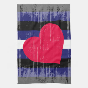 LEATHER PRIDE DISTRESSED DESIGN TEA TOWEL