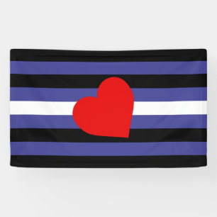 Leather Pride Flag and Heart Banner