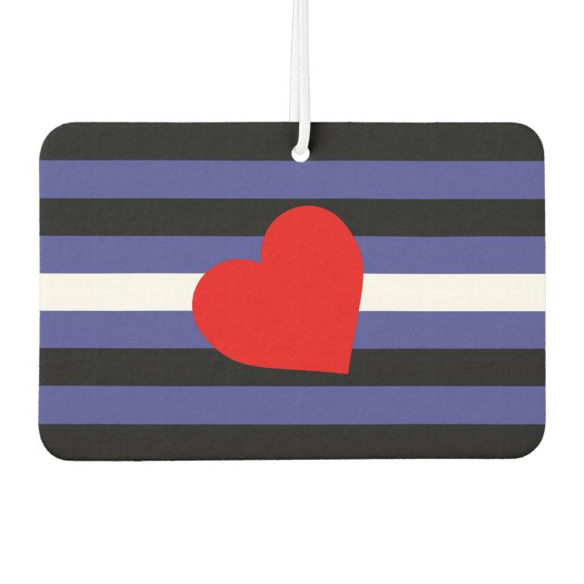 Leather Pride Flag and Heart Car Air Freshener (Front)