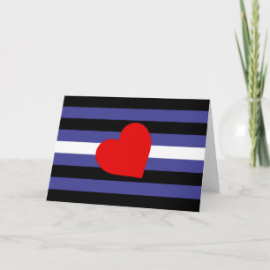 Leather Pride Flag and Heart Card