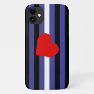 Leather Pride Flag and Heart iPhone 11 Case