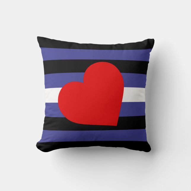 Leather Pride Flag and Heart Cushion (Front)