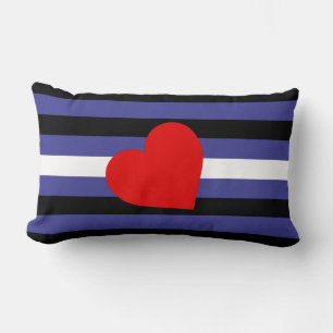 Leather Pride Flag and Heart Lumbar Cushion