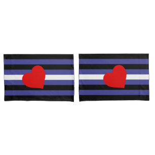 Leather Pride Flag and Heart Pillowcase