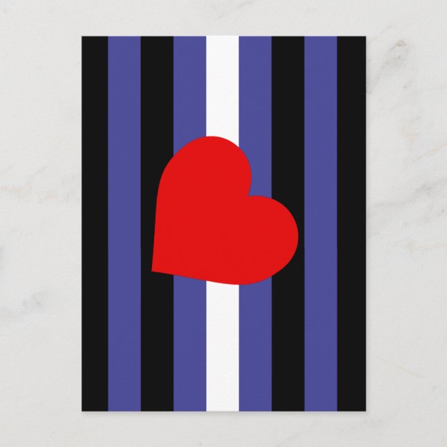 Leather Pride Flag and Heart Postcard (Front)