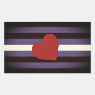 Leather Pride Flag and Heart Rectangular Sticker