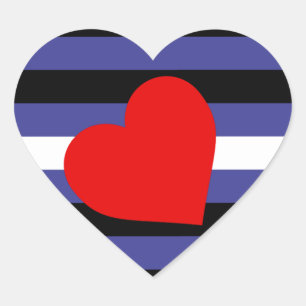 Leather Pride Flag and Heart Sticker