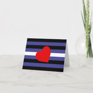 Leather Pride Flag and Heart Thank You Card