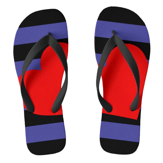 Leather Pride Flag and Heart Thongs (Footbed)