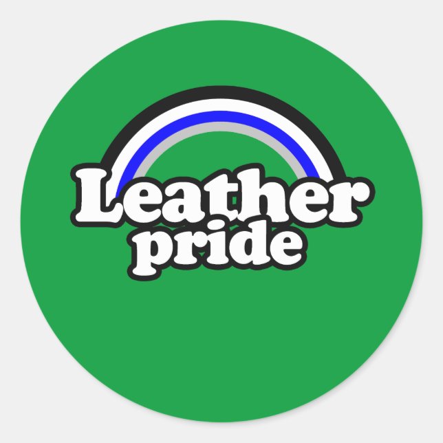 Leather Pride Flag Classic Round Sticker (Front)