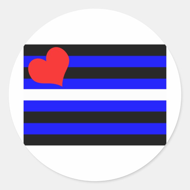 LEATHER PRIDE FLAG CLASSIC ROUND STICKER (Front)
