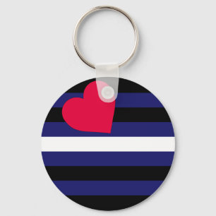 Leather Pride Flag Keychain