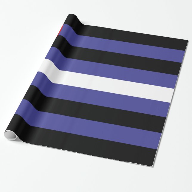 Leather Pride Flag Wrapping Paper (Unrolled)