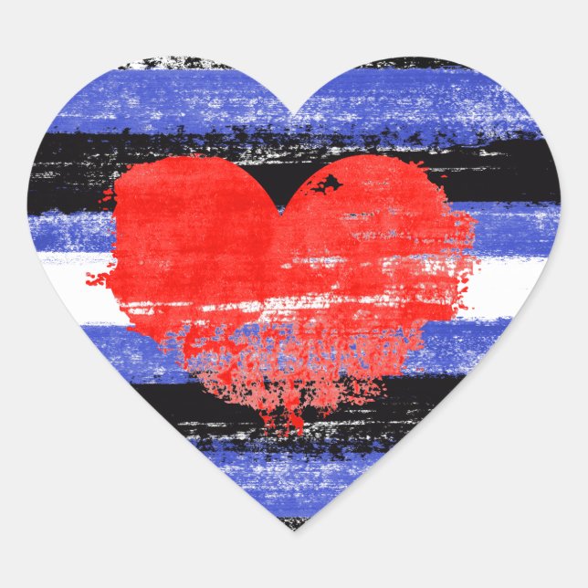 Leather Pride Paint Heart Sticker (Front)