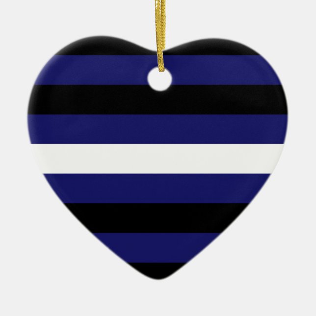 LEATHER PRIDE STRIPES DESIGN CERAMIC ORNAMENT (Front)